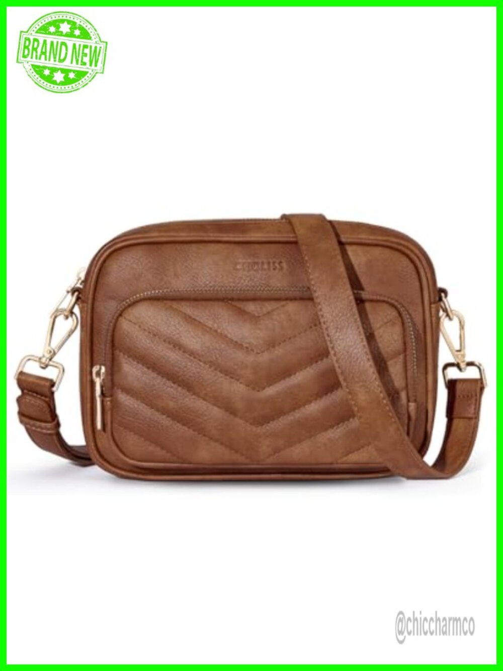 Quilted Crossbody Bag RFID Vegan Leather Travel Purse Small Shoulder Handbag